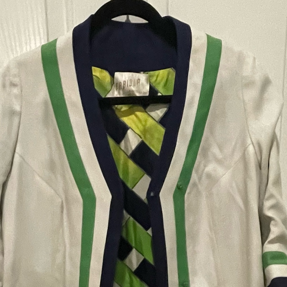 Vintage Fabiola French Riviera coat Linen and silk